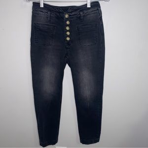 Pilcro & The Letterpress black high rise slim utility jeans size 26P 26 Petite